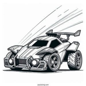 Rocket League Coloring Page Side View Of Octane For Kids