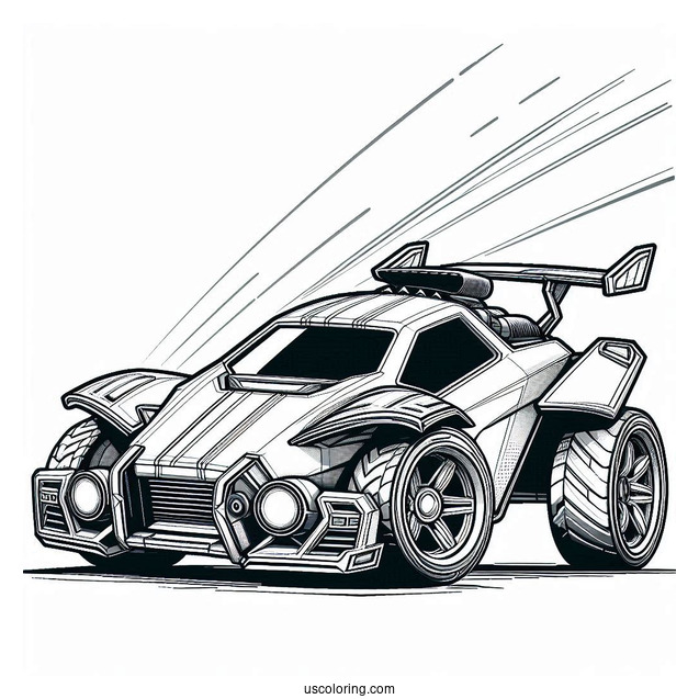 Rocket League Coloring Page Side View Of Octane For Kids