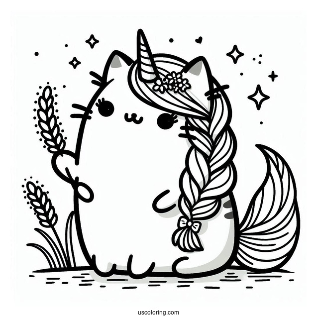 Cute Pusheen Unicorn With Braided Hair