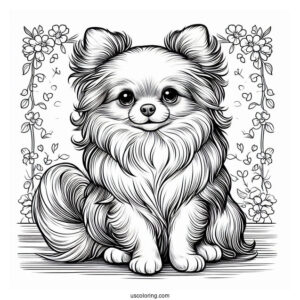 Puppy Long Hair Chihuahua Coloring Page On Stage