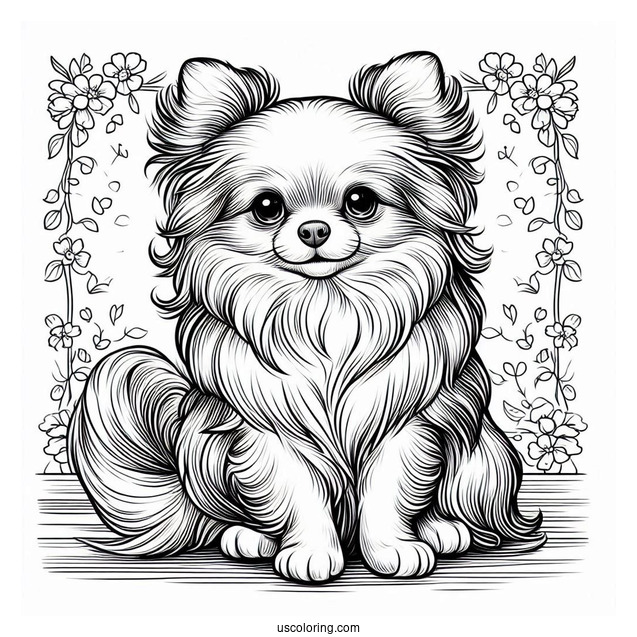 Puppy Long Hair Chihuahua Coloring Page On Stage