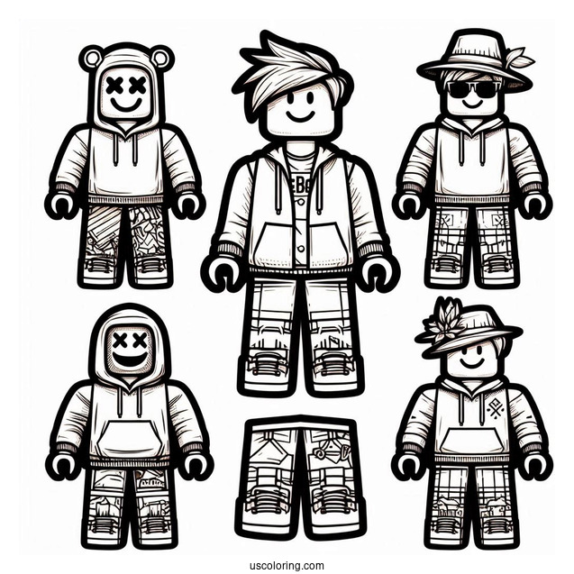 Roblox Noob Coloring Page Easy
