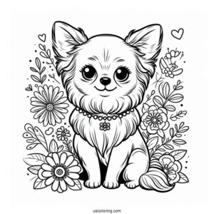 Coloring Page Of Cute Chihuahua