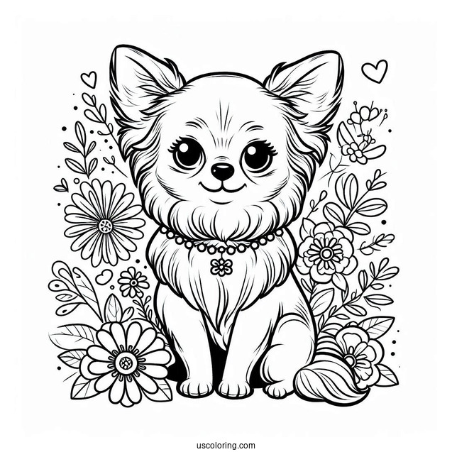 Coloring Page Of Cute Chihuahua