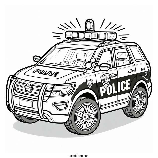 Coloring Page Of Police Car For Preschoolers