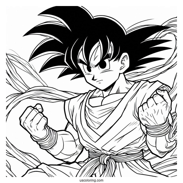 Young Goku Coloring Page For Kids