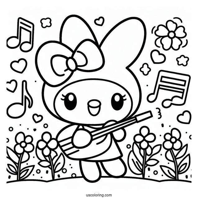 Easy My Melody Coloring Page For Kids
