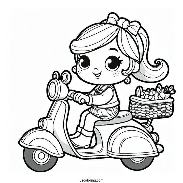 Polly Pocket Coloring Page Riding Scooter With Sidecar With Nikolas