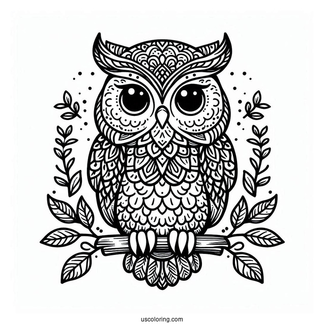 Detailed Owl Coloring Page
