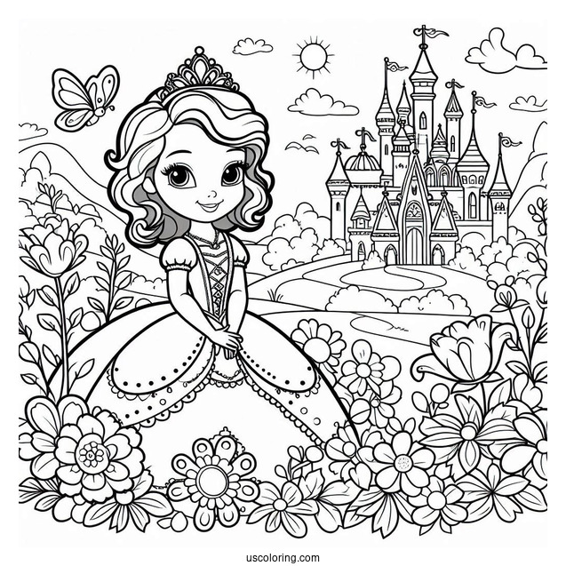 Easy Sofia The First Coloring Page For Kids