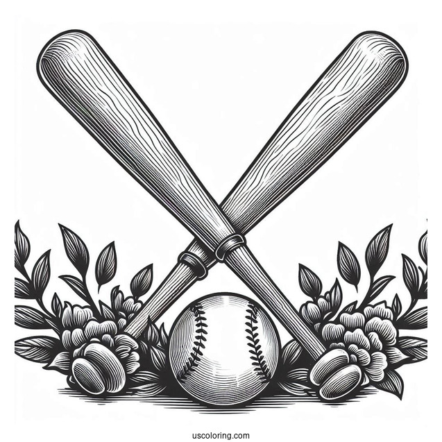 Two Baseball Bats And Ball