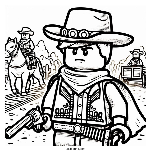 Lego Cowboy Coloring Page