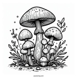 Honeycup Mushroom Coloring Page