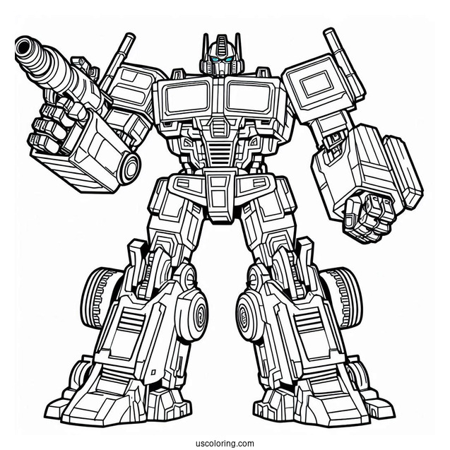 Simple Optimus Prime Coloring Page Outline