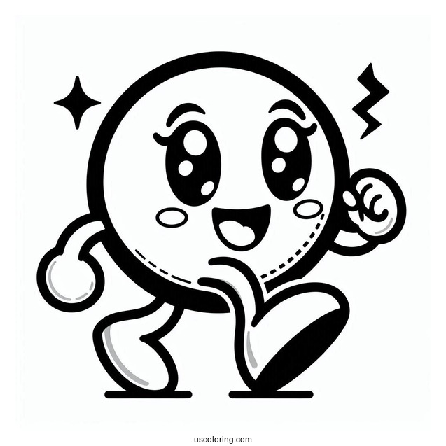 Kawaii Mrs. Pac-Man Coloring Page For Kids