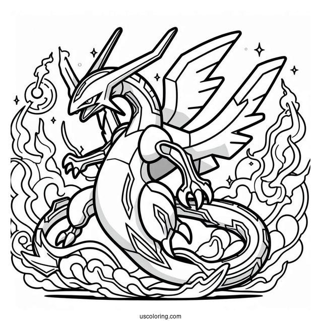Mega Rayquaza Coloring Page