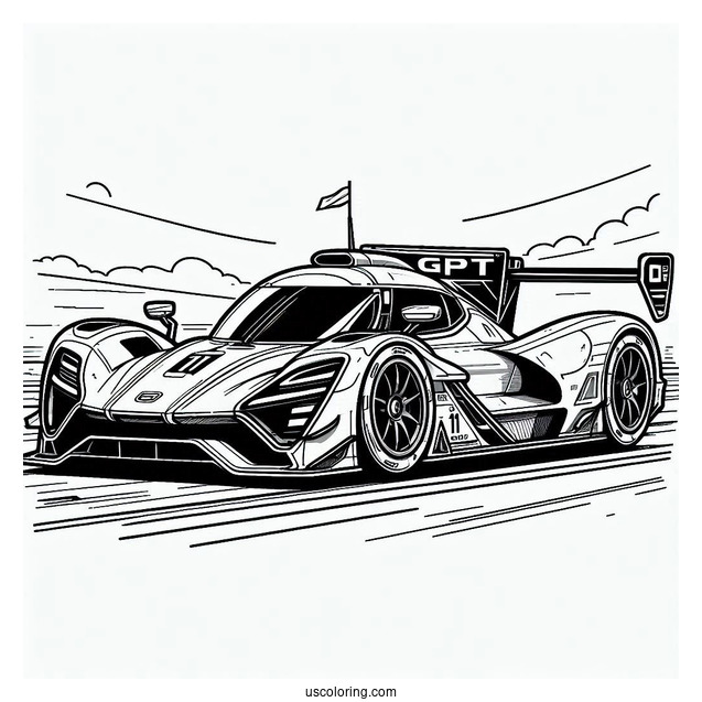 GPT Hypercar Coloring Sheet For Kids