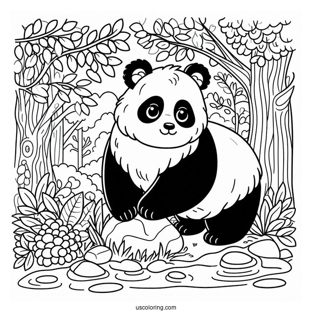Giant Panda In The Jungle