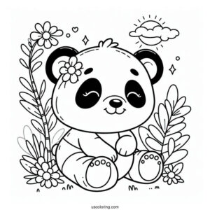 Simple Outline Of Panda To Color For Toddlers