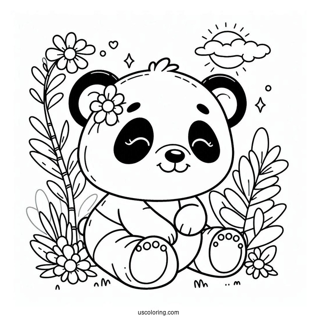 Simple Outline Of Panda To Color For Toddlers