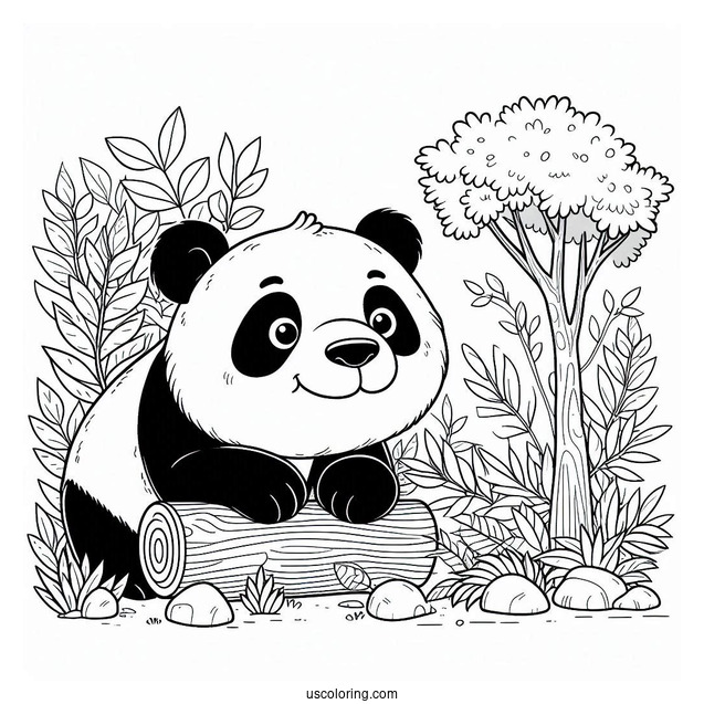 Giant Panda In The Jungle