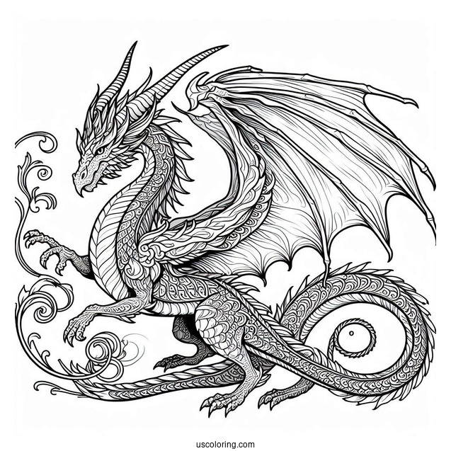 Mythical Dragon With Wings Spread