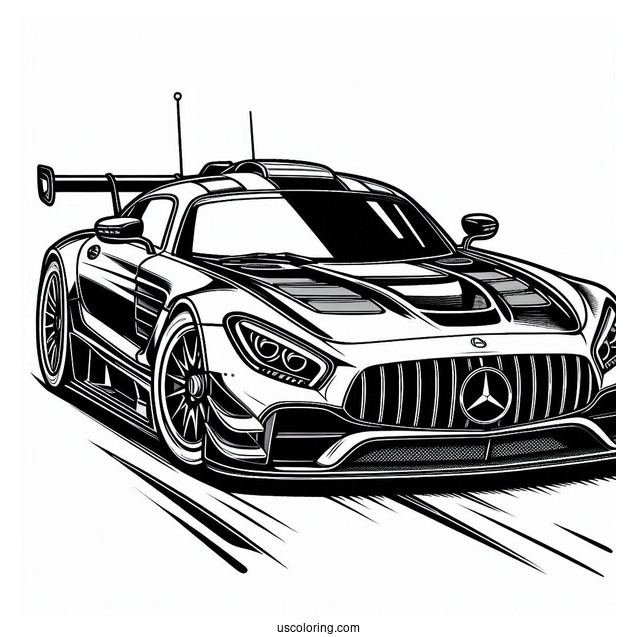 Mercedes Sports Car To Color
