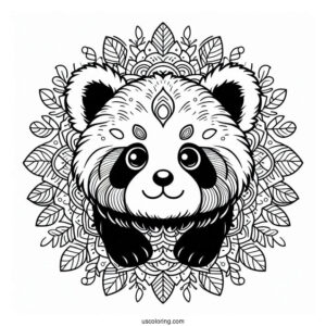 Red Panda Mandala For Adults
