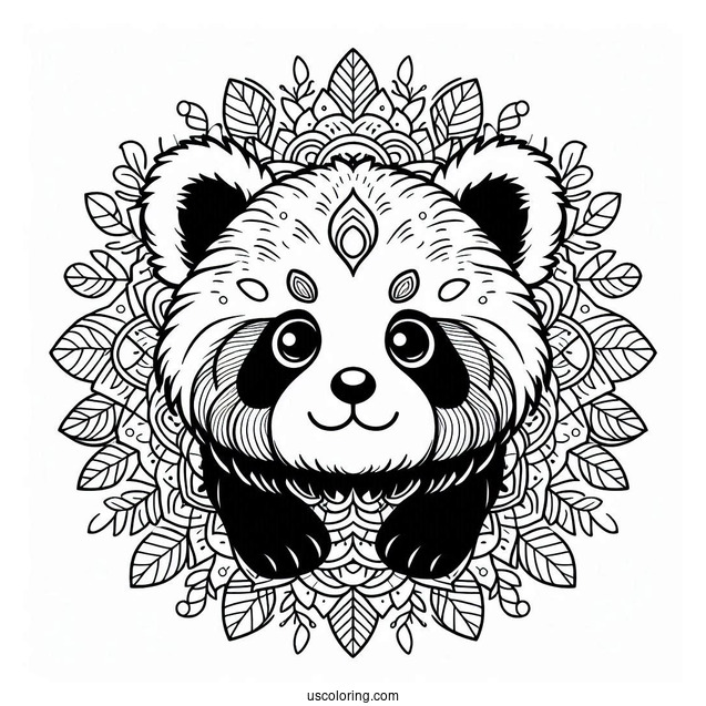 Red Panda Mandala For Adults