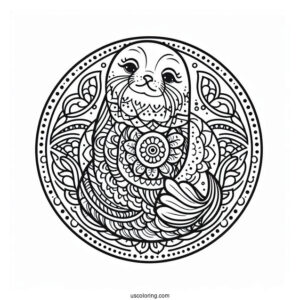 Intricate Seal Coloring Page Mandala
