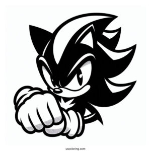 Angry Shadow Coloring Page Making A Fist