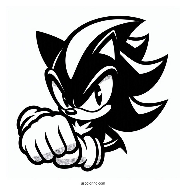 Angry Shadow Coloring Page Making A Fist