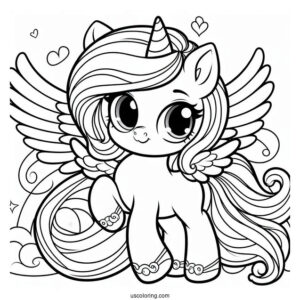 Chibi Pegasus Coloring Page For Preschoolers