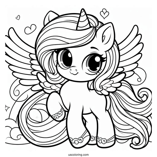Chibi Pegasus Coloring Page For Preschoolers