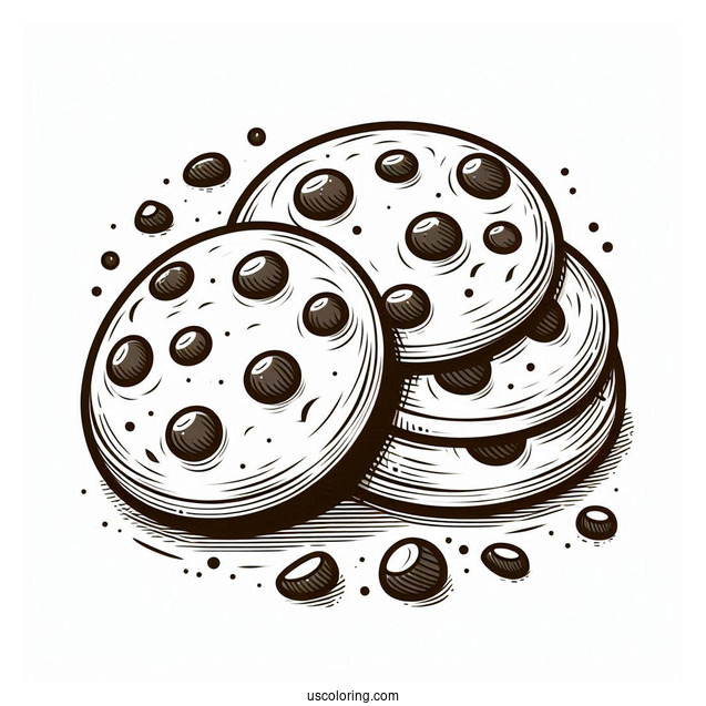 Chocolate Chip Cookies Coloring Sheet