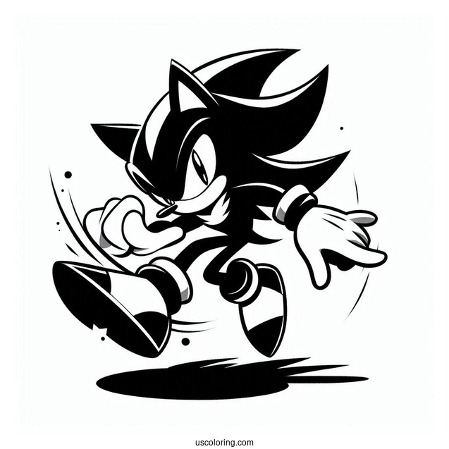 Shadow Coloring Page Attacking Sonic