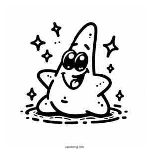 Simple Outline Of Patrick Star Coloring Page Drooling