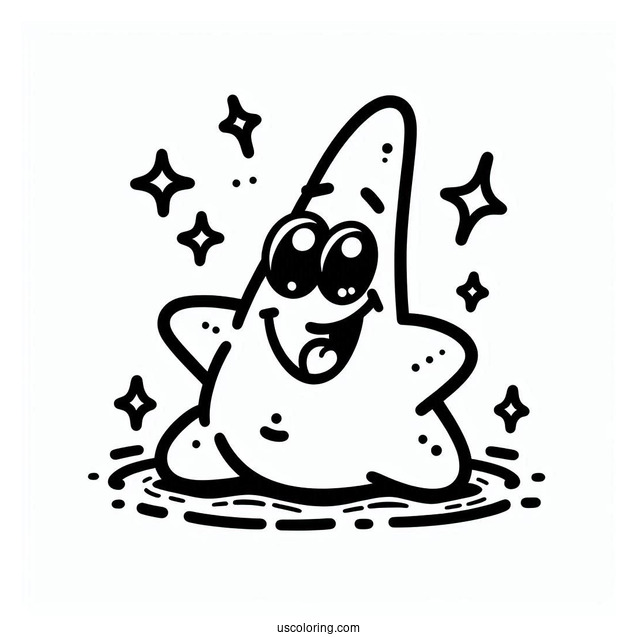 Simple Outline Of Patrick Star Coloring Page Drooling