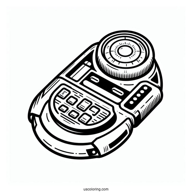 Easy Star Trek Coloring Page Of Tricorder For Kids