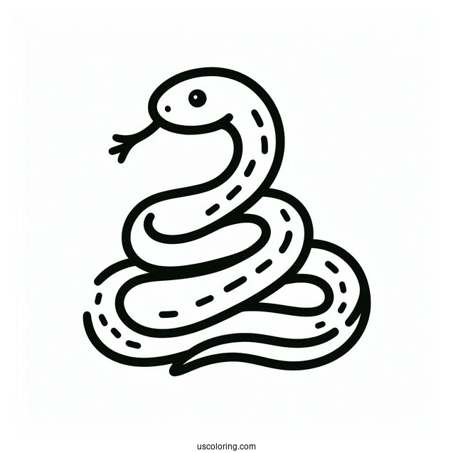 Easy Outline Of Snake To Color For Preschoolers