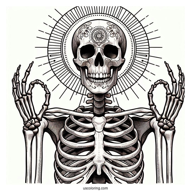 Realistic Adult Skeleton Coloring Page