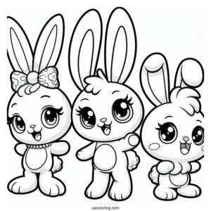 Sunny Bunnies Coloring Page Iris, Hopper, Shiny, Big Boo, And Turbo
