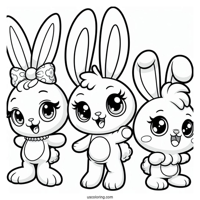 Sunny Bunnies Coloring Page Iris, Hopper, Shiny, Big Boo, And Turbo
