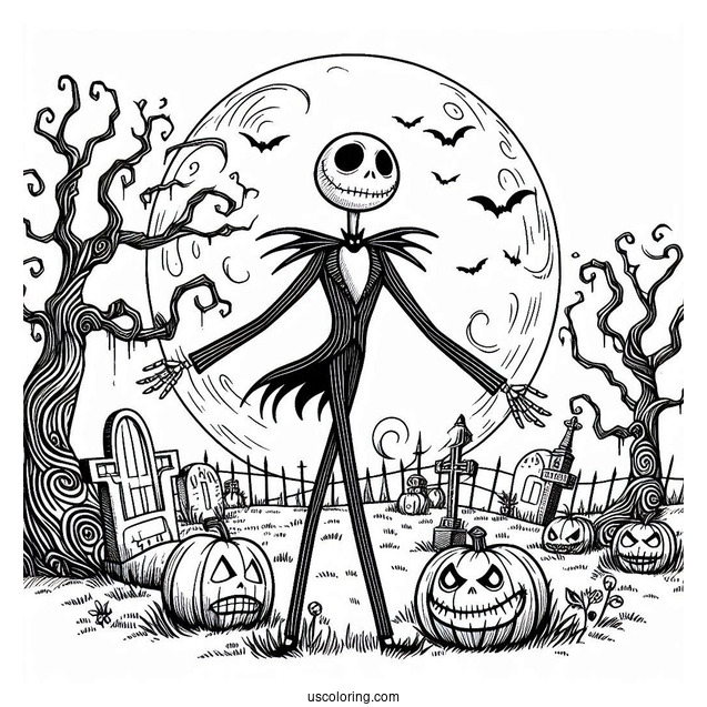 Jack Skellington In Cemetery