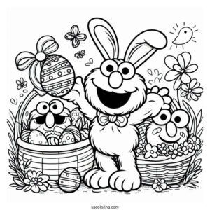 Easter Themed Elmo Coloring Page