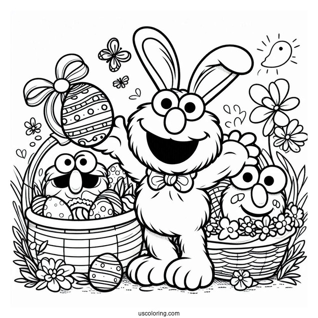 Easter Themed Elmo Coloring Page