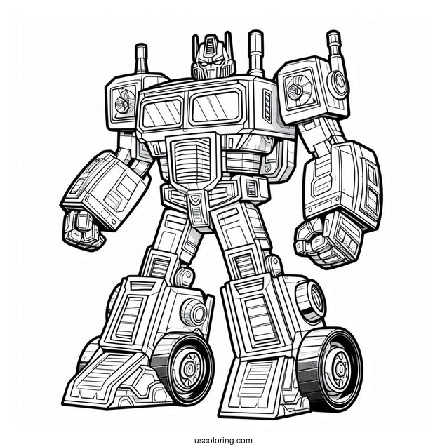 Rescue Bots Coloring Page Optimus Prime Cartoon