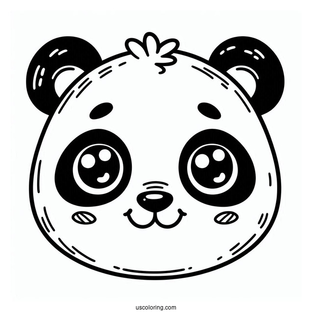 Outline Of Panda Face Coloring Page