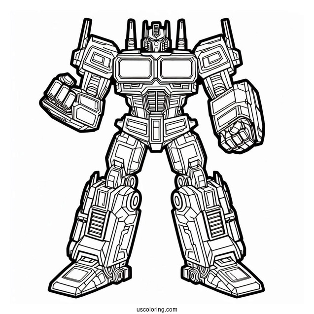 Simple Optimus Prime Coloring Page Outline