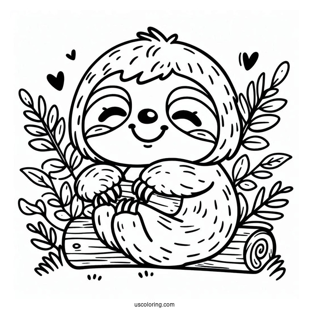 Easy Baby Sloth Coloring Sheet For Preschoolers